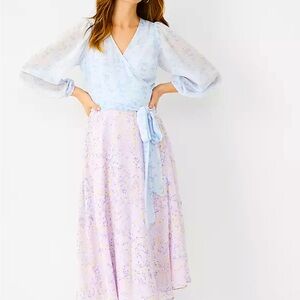 Ann Taylor Mixed Floral Wrap Dress New